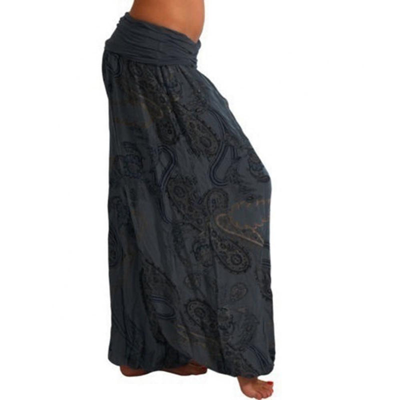 Boho Paisley Print Ankle-Tied Baggy Loose Pants