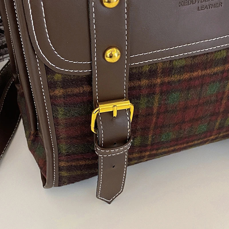 Retro Plaid Backpack for School, Travel, and Everyday Use