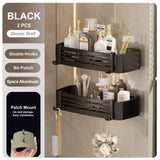 Punch-Free Bathroom or Shower Shelf - Aluminum Hanging Rack