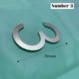 60mm Stainless Steel Self-Adhesive House Number Stickers