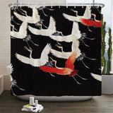 Chinese Style Flower and Birds Tree Shower Curtain