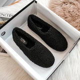 Round Toe Faux Fur Lambswool Slippers