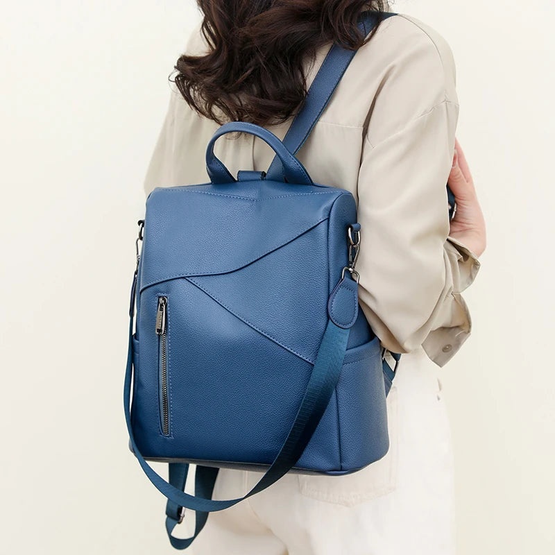 Fashion Soft Leather Backpack Shoulder Bag