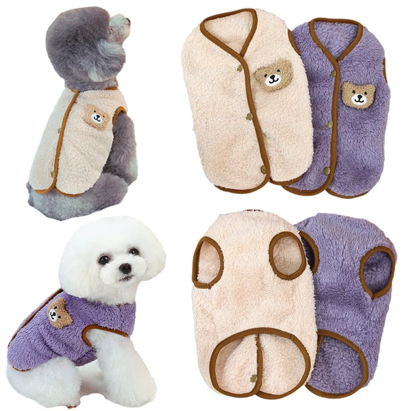 Cute Bear Pattern Pet Clothes for Small & Medium Dogs