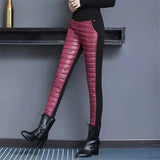 Winter Embroidery Down Cotton Slim Pencil Pants