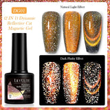 3 IN 1 Platinum Rose Gold Magnetic Gel Nail Polish - Moonlight Magnetic Gel Varnish with Glitter