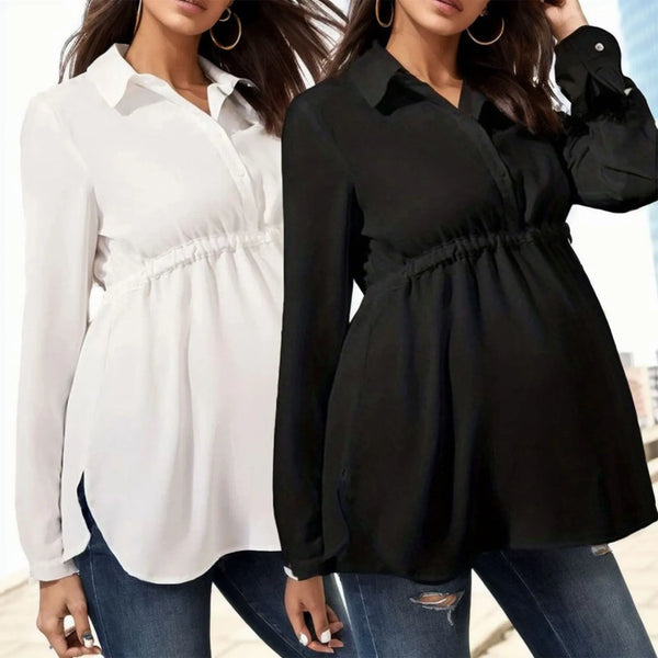 Casual Elegant Long Sleeve Maternity Blouse