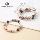 JD Natural Stone Double Layer Beaded Braided Bracelet