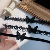 Fashion Black Velvet Lace Butterfly Choker