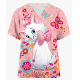 Disney Mary Cat Print Scrub Top