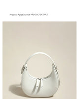 Half Moon Satchel White Underarm Bag