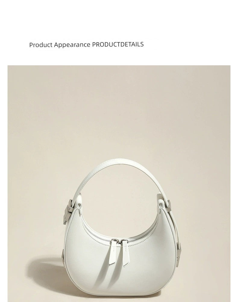 Half Moon Satchel White Underarm Bag