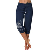 Dandelion Print - Casual Summer Cropped Pants