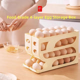 4-Tier Automatic Rolling Egg Holder for Fridge