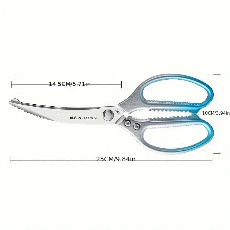 Stainless Steel Blue Gradient Kitchen Scissors