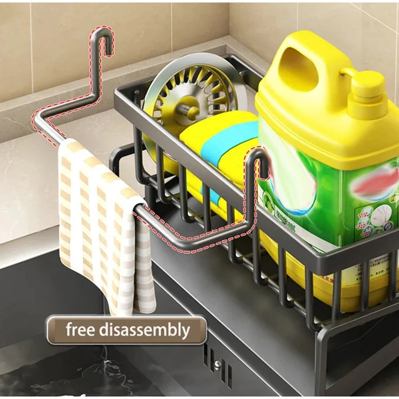 Kitchen Drain Rack Multi-Functional Sponge Cloth Detergent Storage Rack