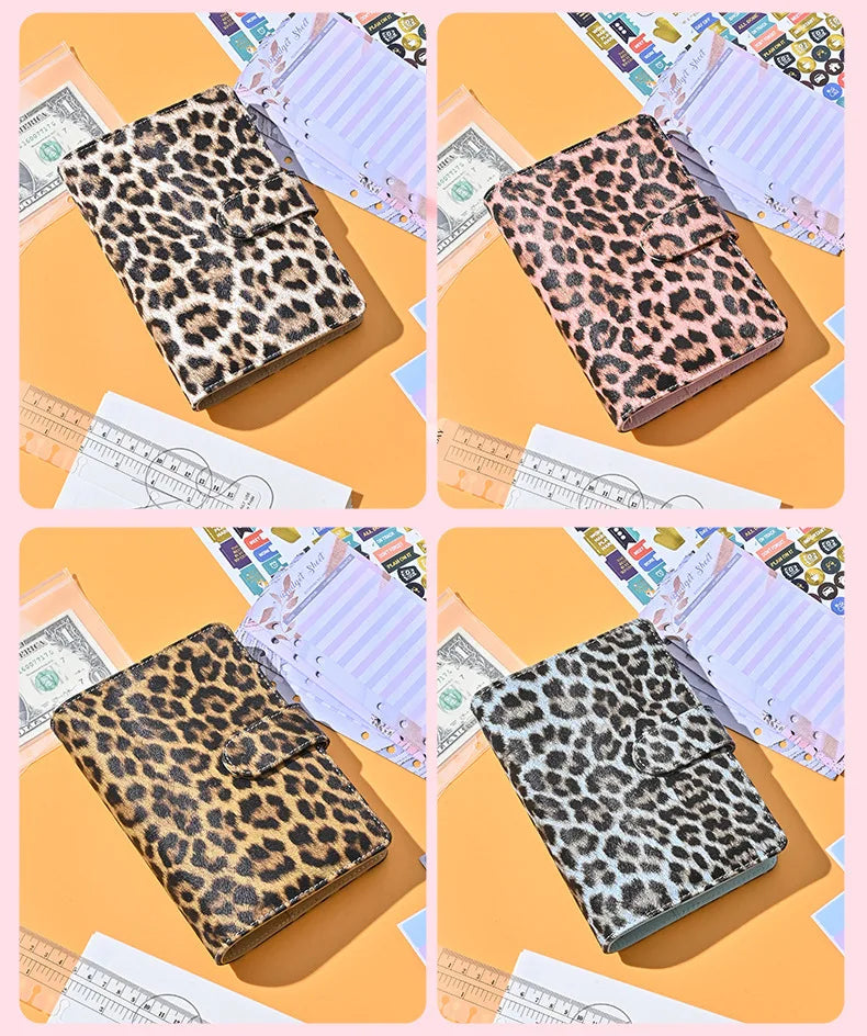 A6 Leopard Print Loose Leaf Cover Plan Book Binder