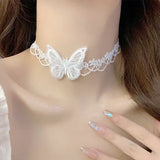 Elegant Butterfly Embroidered Necklace Short Choker