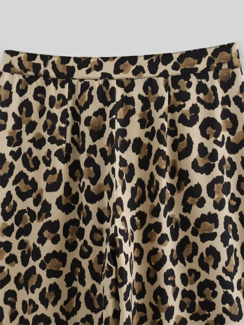 Animal Print High-Waisted Vintage Casual Baggy Pants