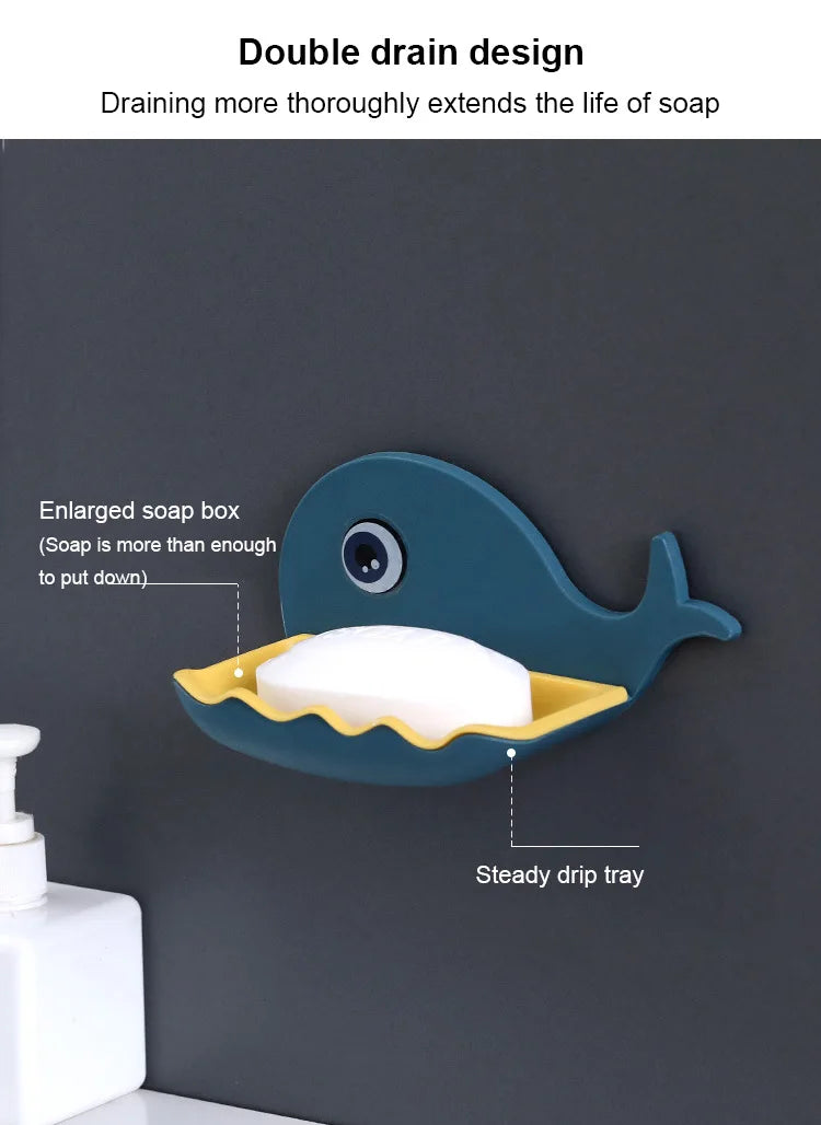 Whale Shape Soap Box Drain Soap Holder Box