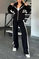 Striped Zipper Jacket + Sweatpants