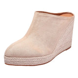 Wedge Platform Slippers - High Soft Pointed