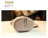 One-Shoulder Drawstring Leather Snake Pattern Bag