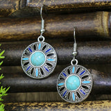 Ethnic Vintage Boho Creative Geometric Silver Color Dangle Earrings