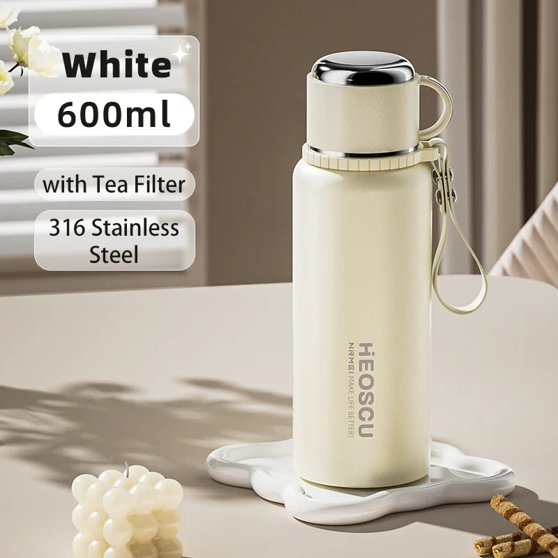 Stainless Steel Thermal Bottle with Tea Filter - Temperature Display