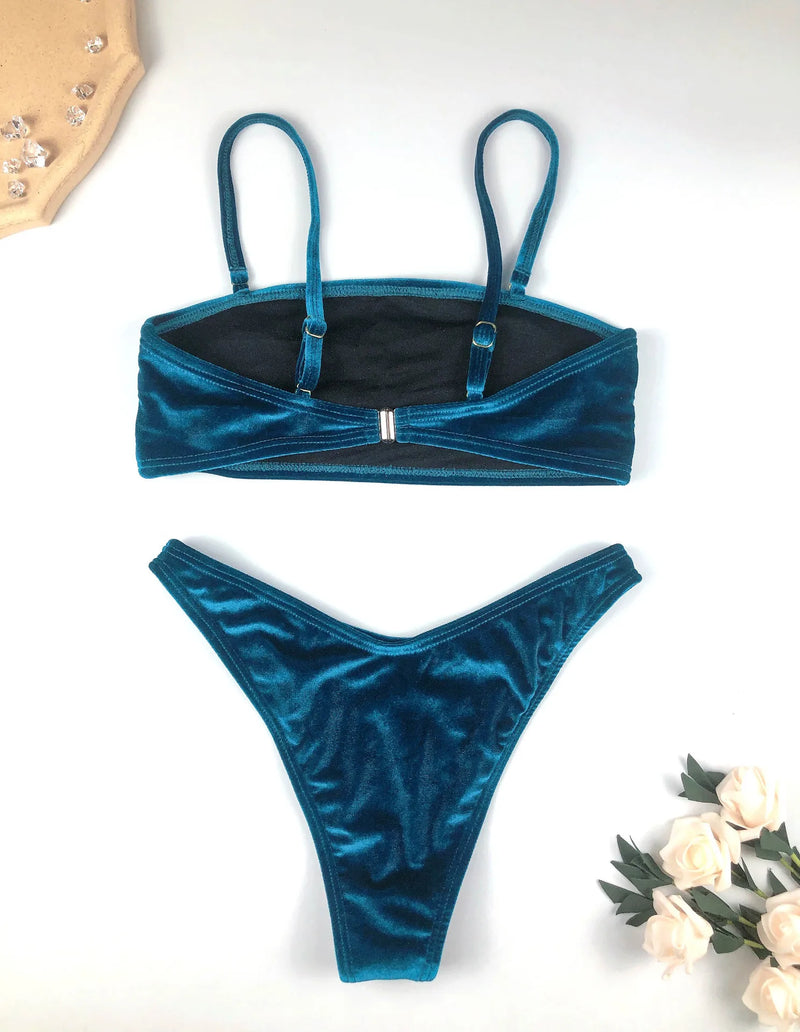 Velvet Bikini - Brazilian Bandeau Swimsuit Beachwear