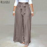 Elegant High Waist Solid Work Trousers