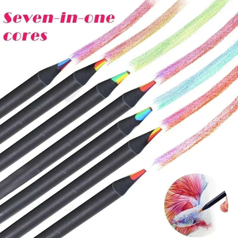 10 Pcs Colored Black Wood Pencils