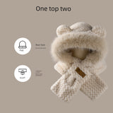 Fleece Lined Thickened Winter Hat Scarf