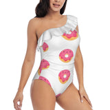 Happy Donut Black Mesh Swimsuit - One Piece Backless Swimwear