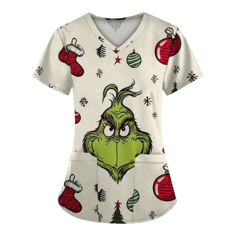 Christmas Grinch Scrub Tops