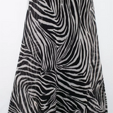 Slim Fit Long Ruffle Animal Print Backless Dress