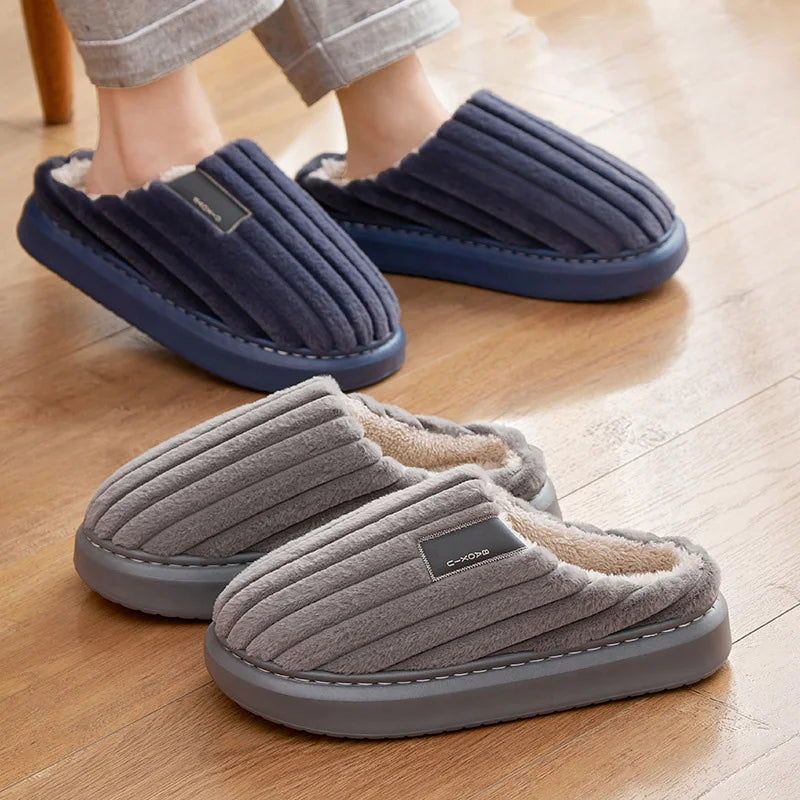 Autumn and Winter Men's Thick Warm Slippers