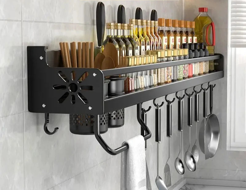 Kitchen Organizer Shelf Wall-Mounted Spice Storage Rack