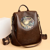 Retro Shoulder Bag - Soft Leather Fashion Backpack