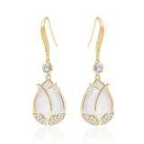 Vintage Simple Opal Semi-precious Stone Earrings