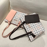 Plaid Print Capacity Shoulder Bag