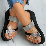 Rhinestone Butterfly Bohemian Style Casual Beach Wedges