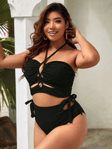 Black High Waist Bikini Swimsuit - Plus Size Swimwear