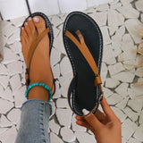 Open Toe Casual Buckle Strap Soft Bottom Flip Flops