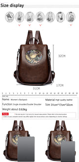 Retro Shoulder Bag - Soft Leather Fashion Backpack