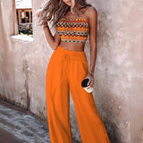 Camis Crop Top and Wide Leg Pant Set