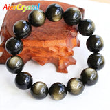 Natural Golden Obsidian Stretch Gemstone Bracelet