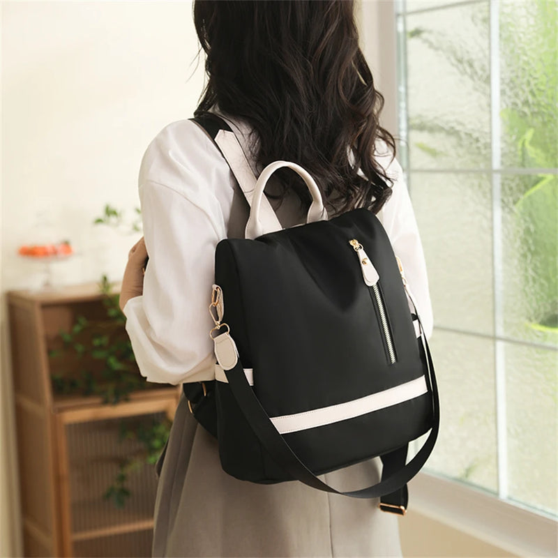 Casual Anti-Theft Backpack - Waterproof Fabric Fashion Shoulder Bag