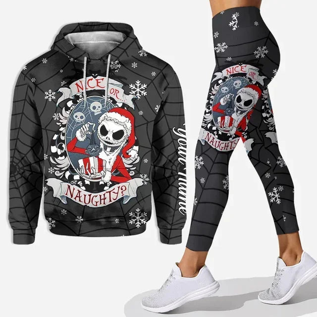 Nightmare Jack Skellington Hoodie and Leggings Yoga Pants Set