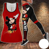 Disney Mickey Mouse Hollow Vest + Leggings Yoga Suit